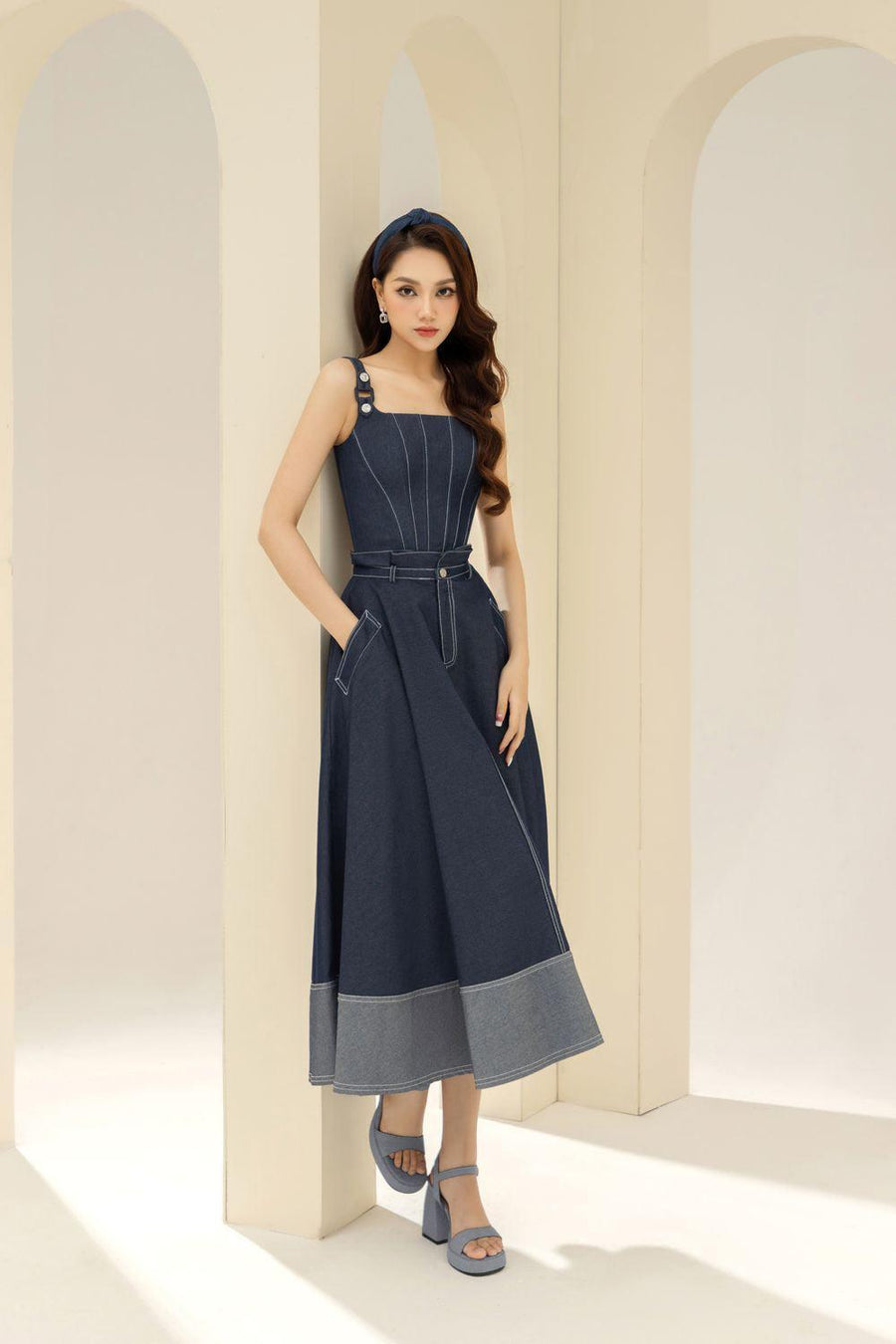 Havana Bodycon Square Neck Denim Crop Top 10