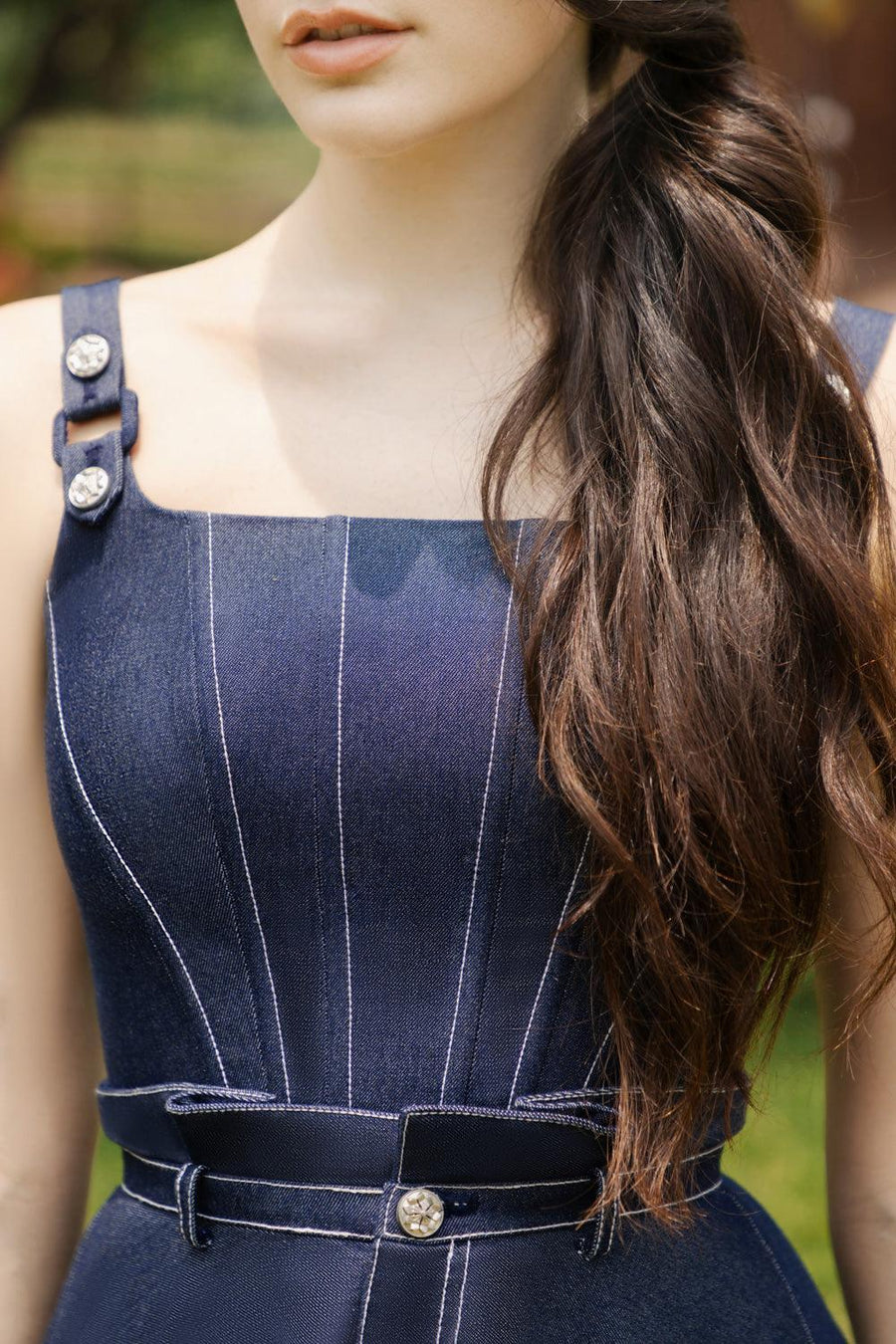 Havana Bodycon Square Neck Denim Crop Top 12