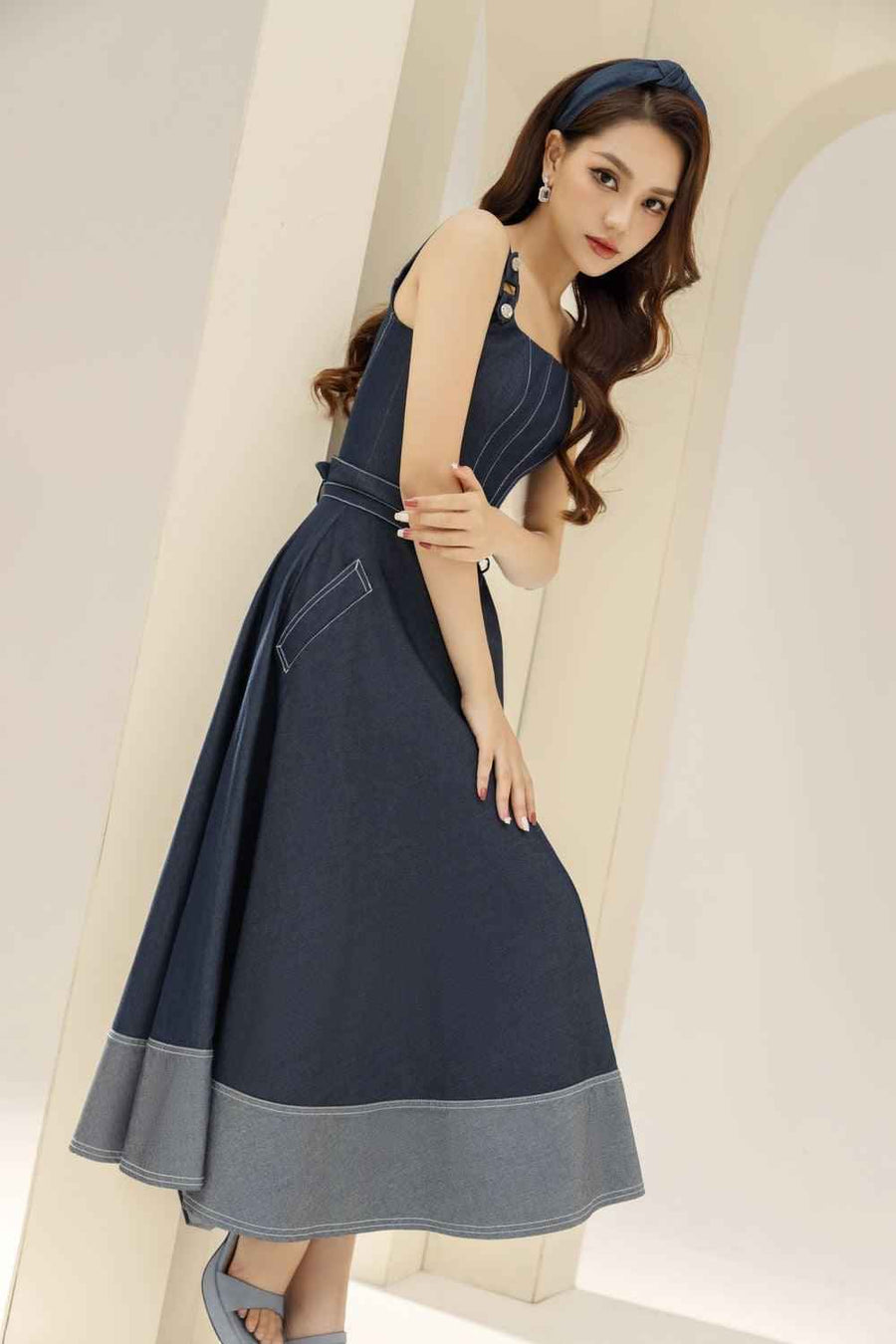 Havana Bodycon Square Neck Denim Crop Top