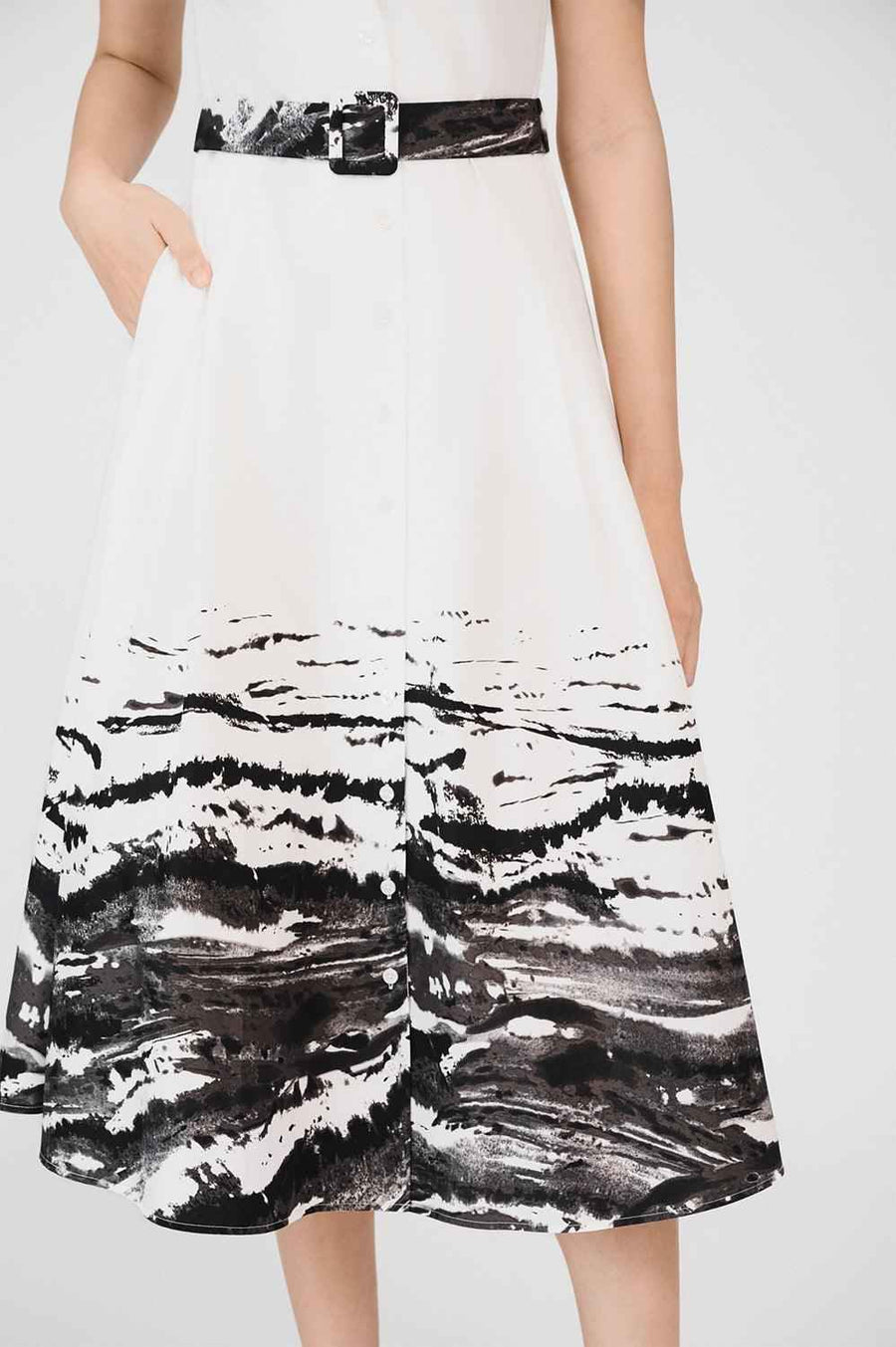 Hayley A-line Notch Lapel Kate Midi Dress