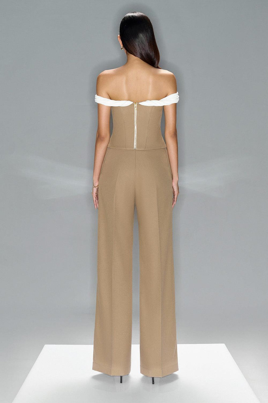 Hazel Straight Button Chino Floor Length Trousers Pants LaLING