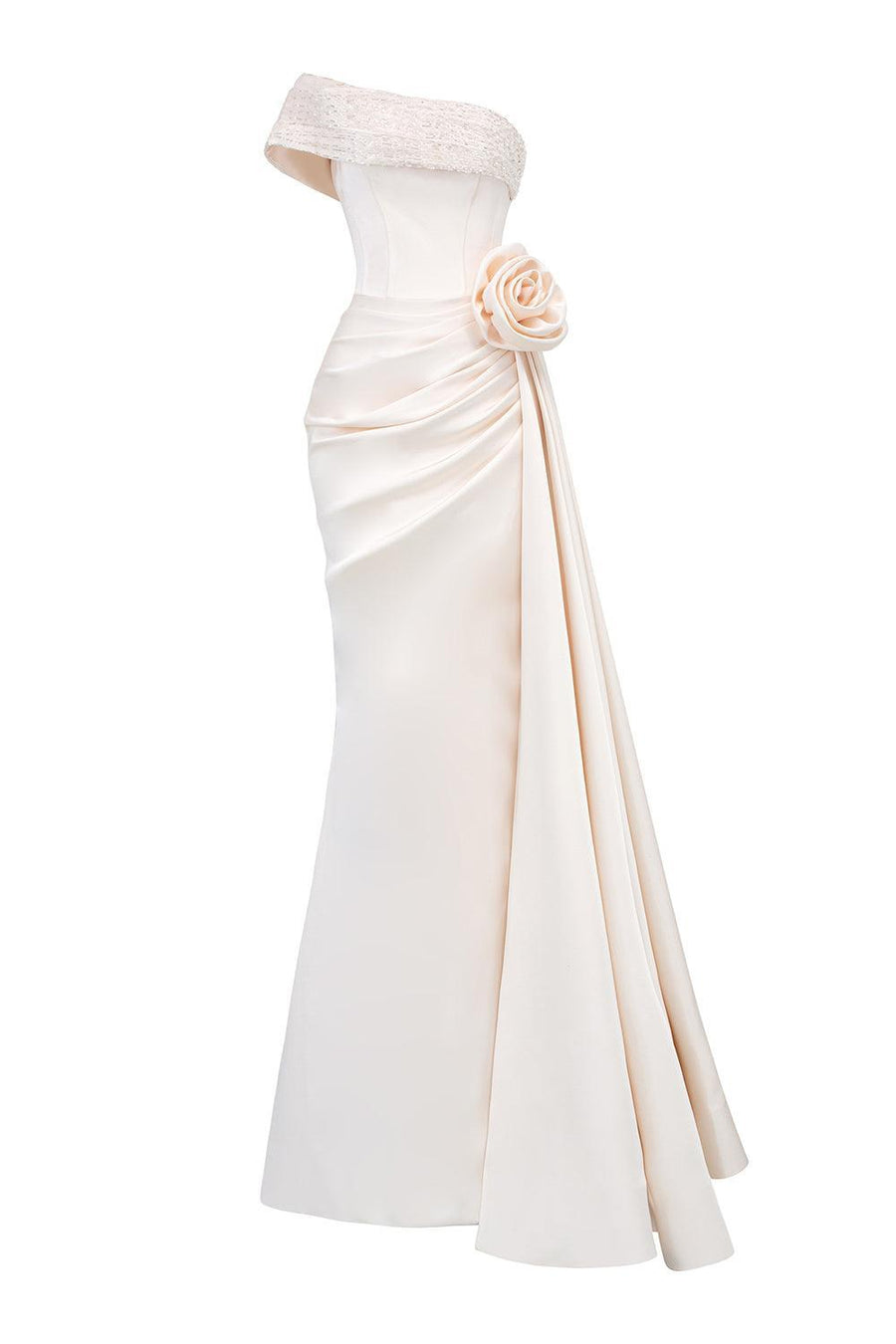 Henrik Mermaid Asymmetric Sleeved Silk Floor Length Dress Gown Dress I.H.F Atelier
