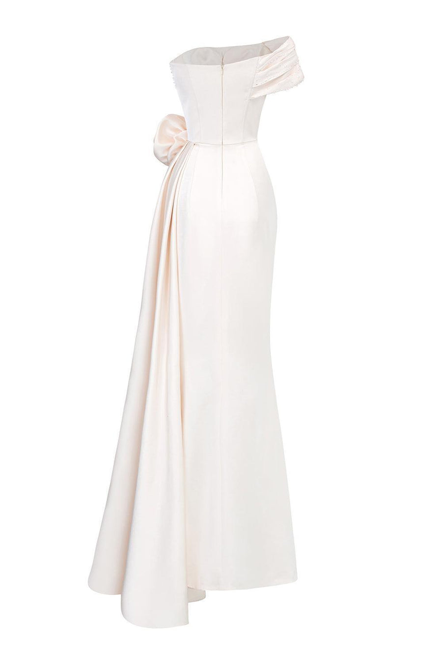 Henrik Mermaid Asymmetric Sleeved Silk Floor Length Dress Gown Dress I.H.F Atelier