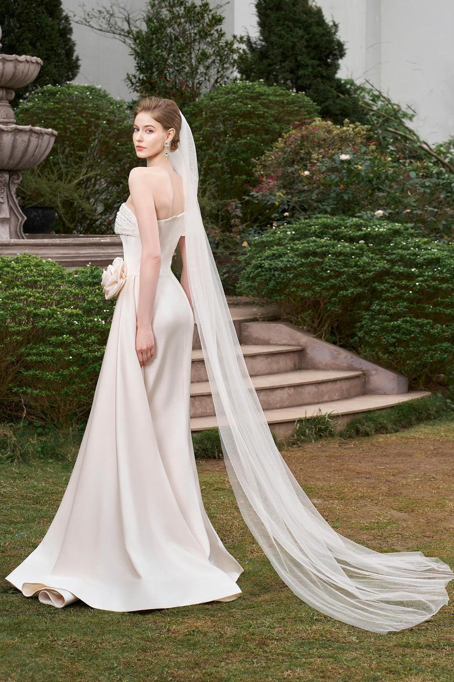 Henrik Mermaid Asymmetric Sleeved Silk Floor Length Dress Gown Dress I.H.F Atelier