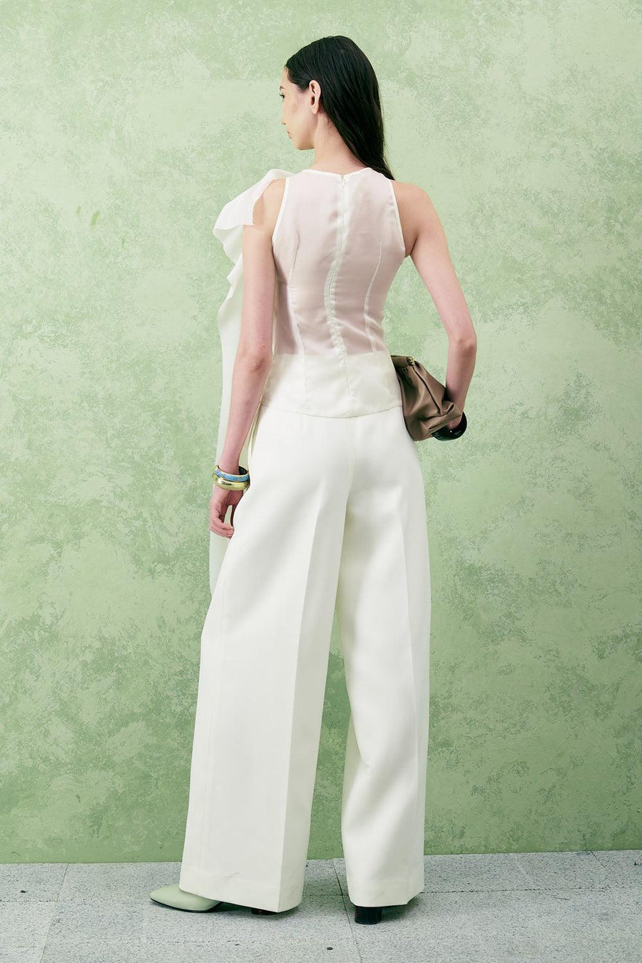 Hibiscus Bodycon Flower Applique Organza Top Sleeveless Top Lecia RTW