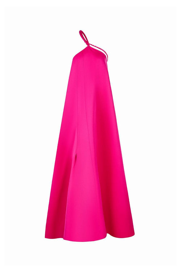 Hong Di Trapezoid Side Pocket Duchess Satin Floor Length Dress