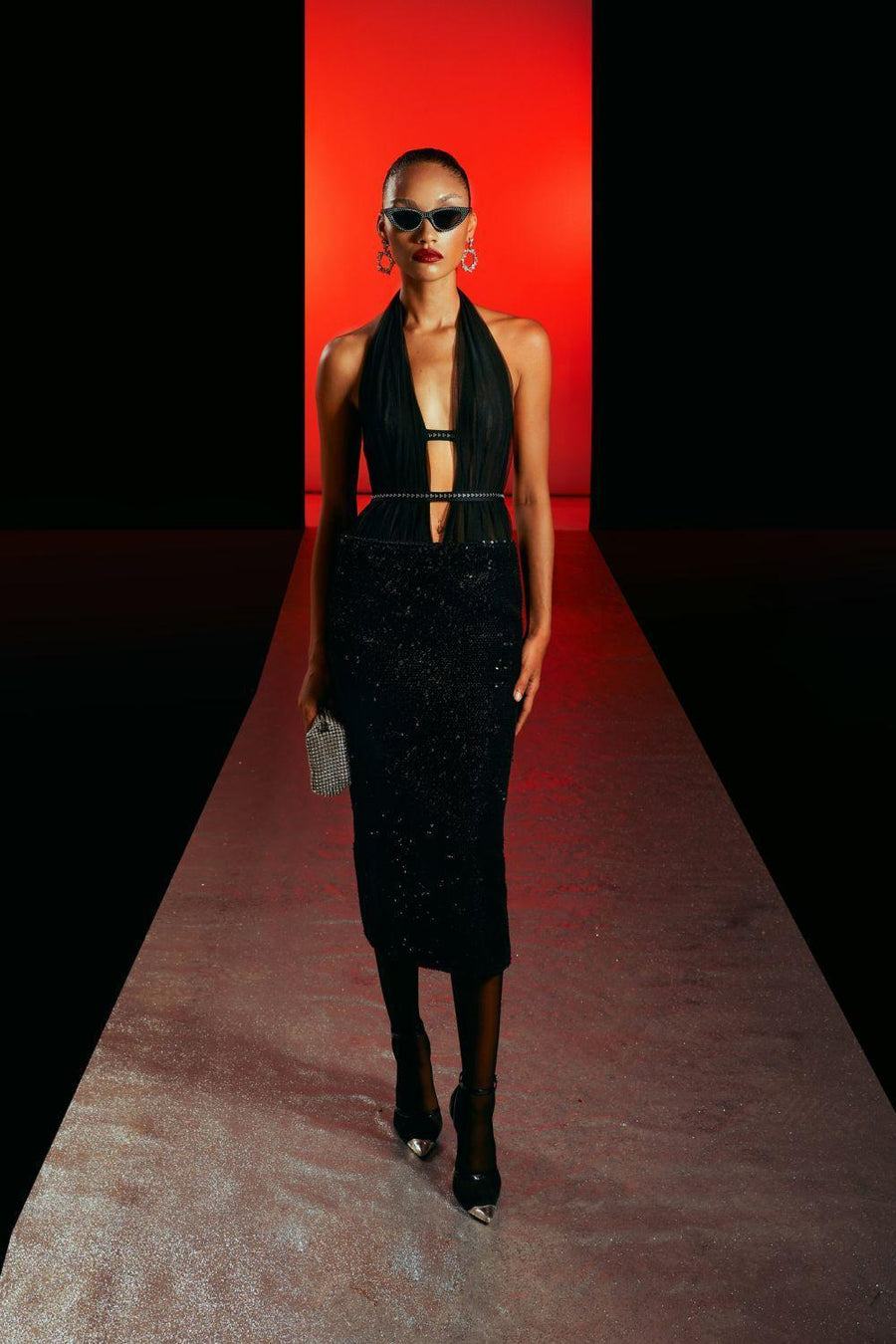 Hope Pencil Halter Neck Sequin Midi Dress Midi Dress LASSY