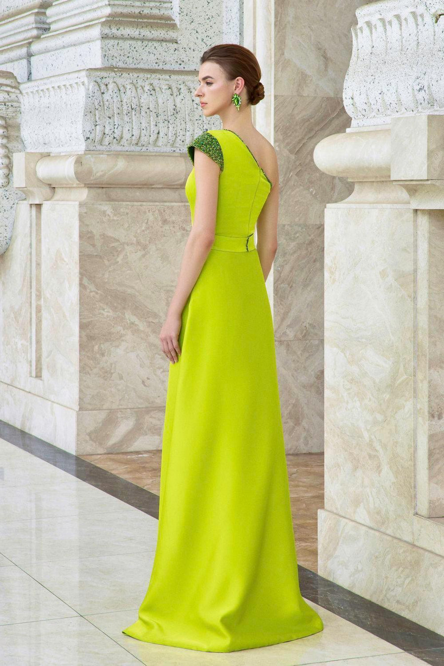 Intrigue Sheath One Shoulder Silk Floor Length Dress Gown Dress I.H.F Atelier