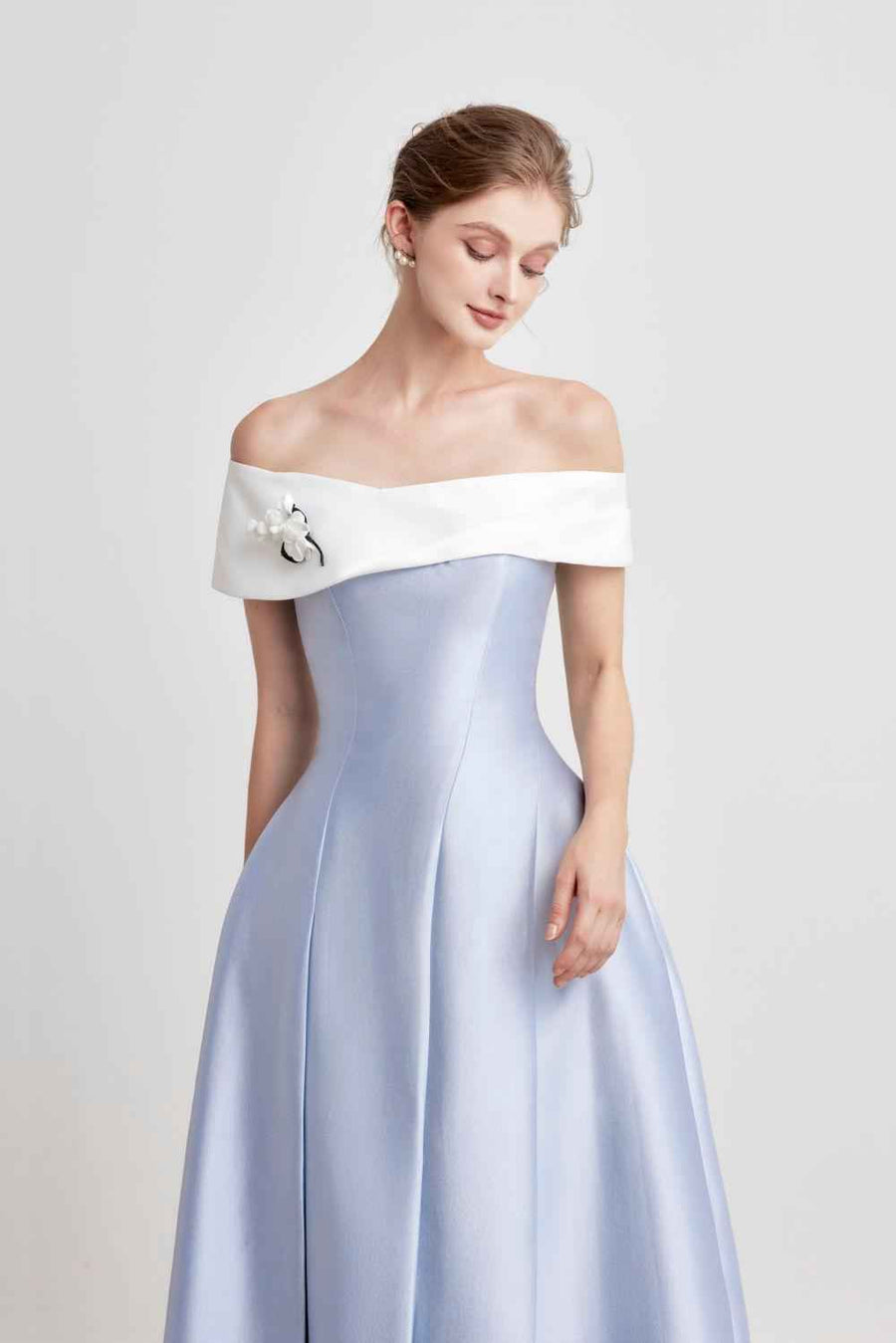 Ipomoea A-line Off-Shoulder Taffeta Midi Dress