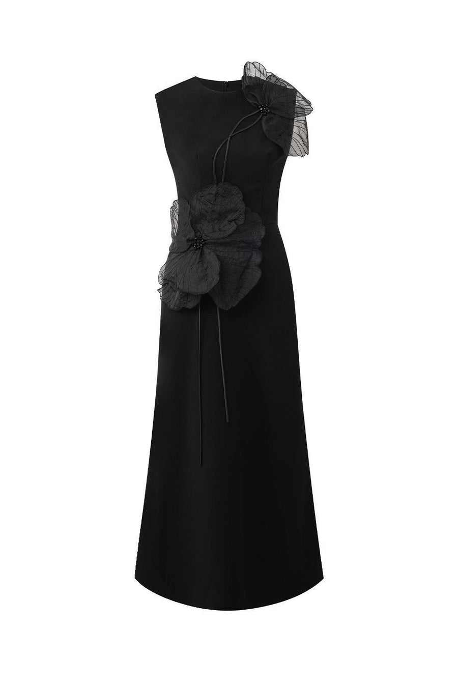 Iris Sheath Sleeveless Polycotton Midi Dress Black Midi Dress IVY moda