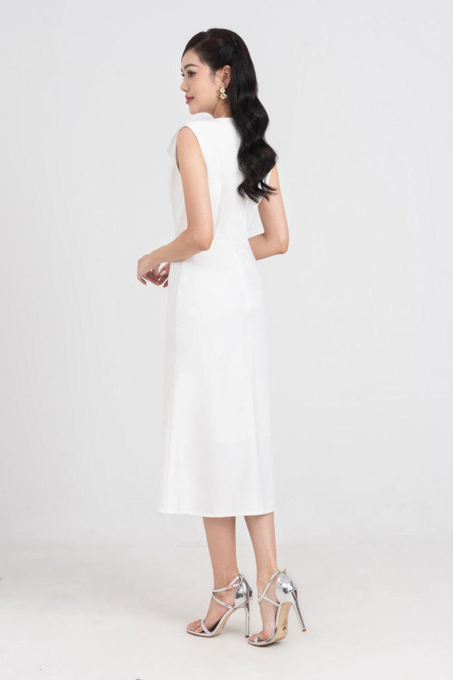 Iris Sheath Sleeveless Polycotton Midi Dress Midi Dress IVY moda