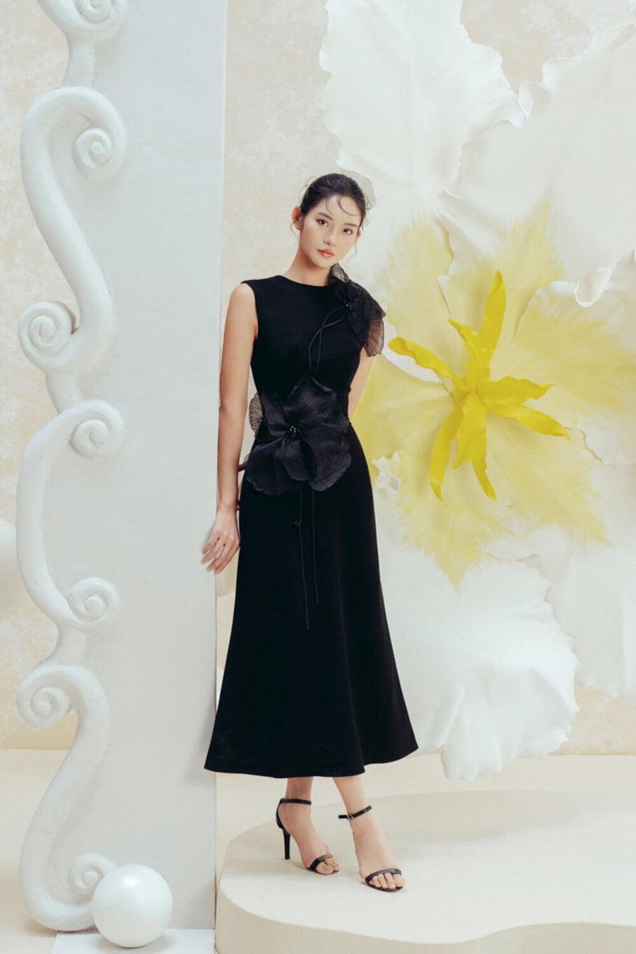 Iris Sheath Sleeveless Polycotton Midi Dress Midi Dress IVY moda