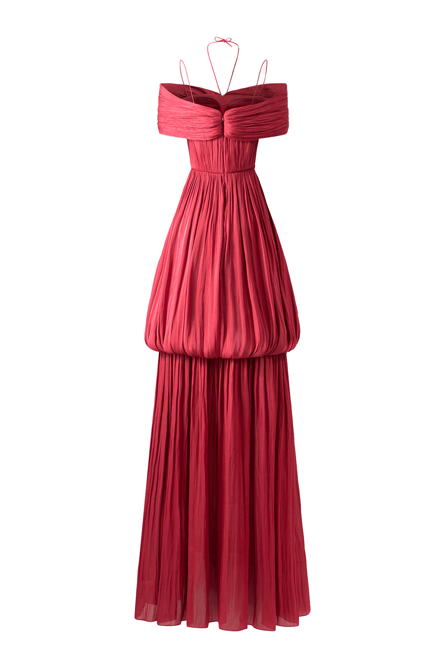 Isabelle Balloon Off-Shoulder Chiffon Floor Length Dress 4