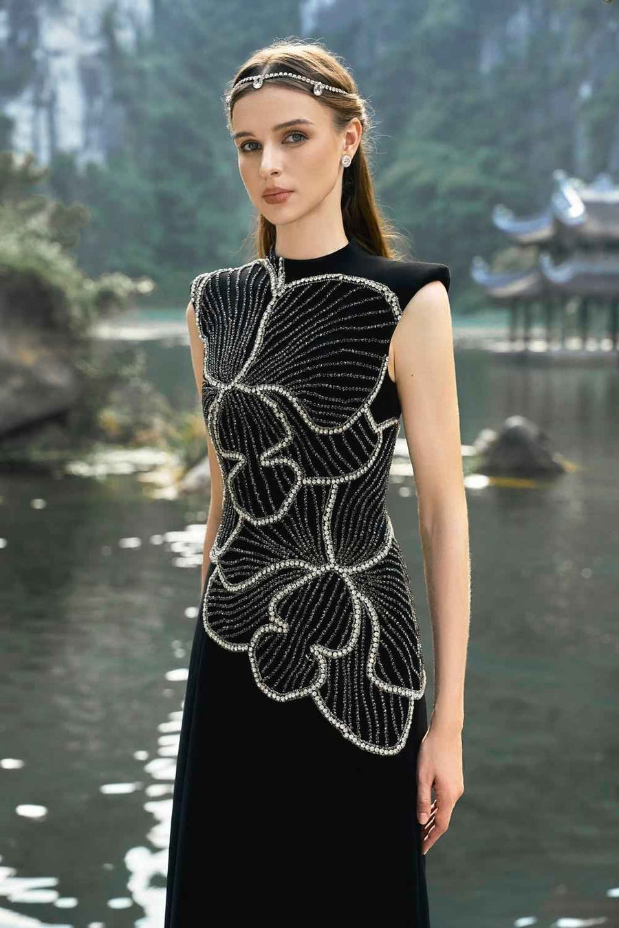 Itinerant A-line Sleeveless Velvet Floor Length Dress