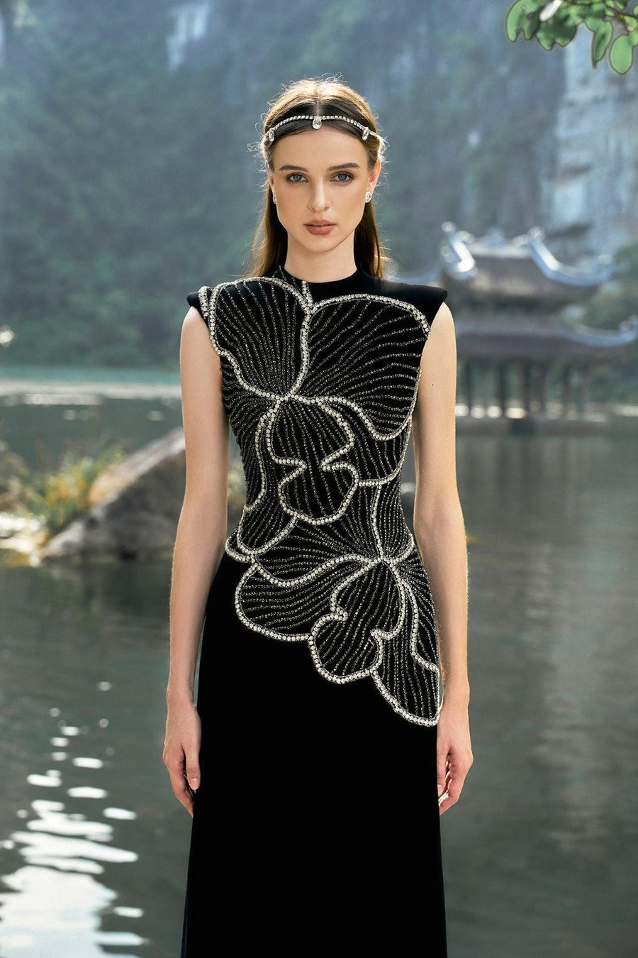 Itinerant A-line Sleeveless Velvet Floor Length Dress 5