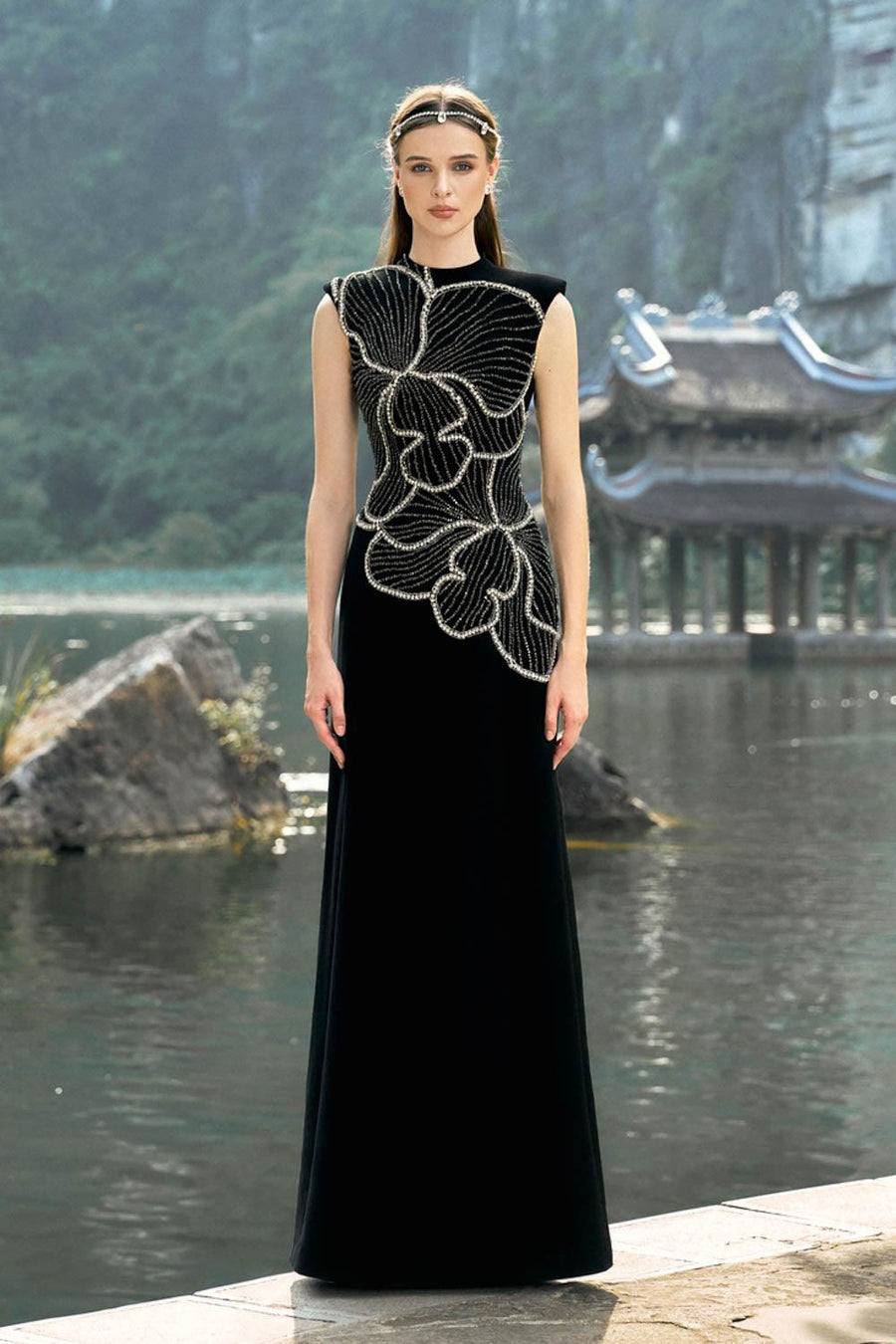 Itinerant A-line Sleeveless Velvet Floor Length Dress 7