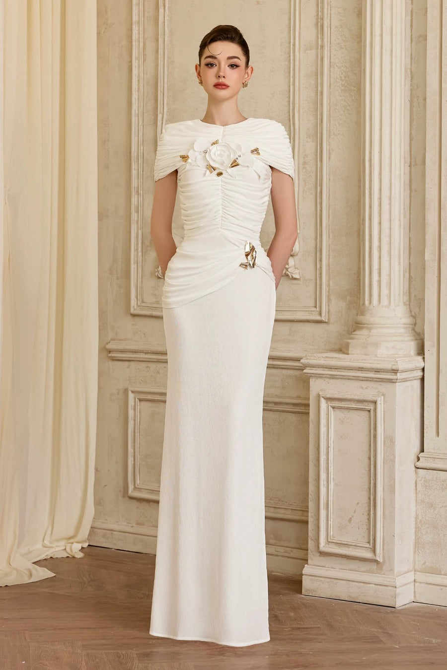 Ivelle Cape Sleeve Maxi Dress 2