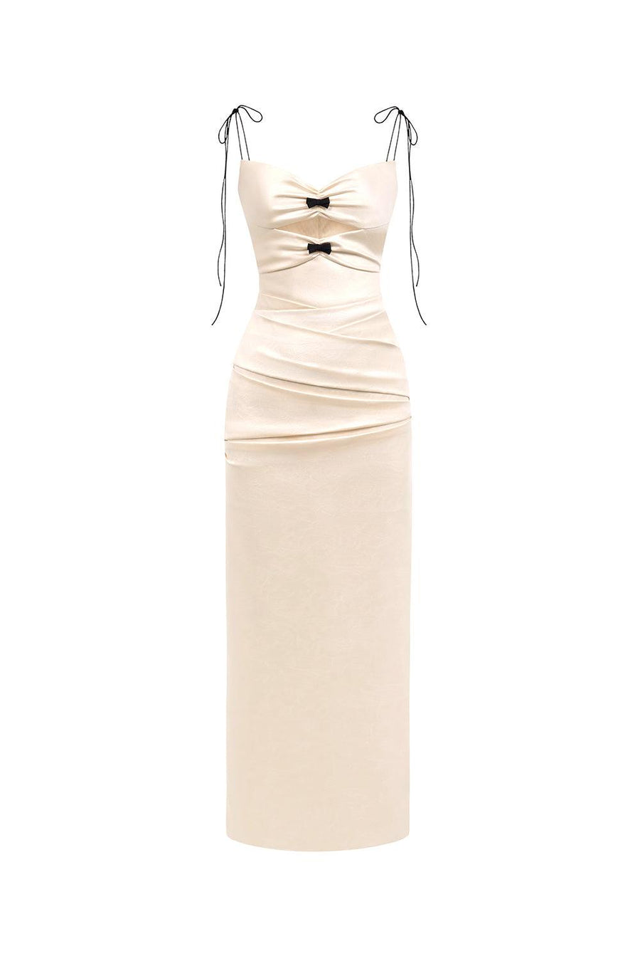 Ivory Leather Effect Dress 1