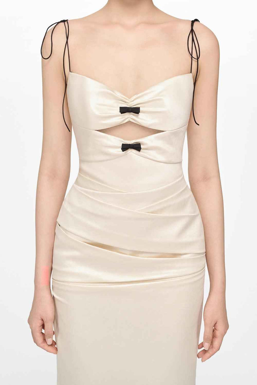 Ivory Leather Effect Dress