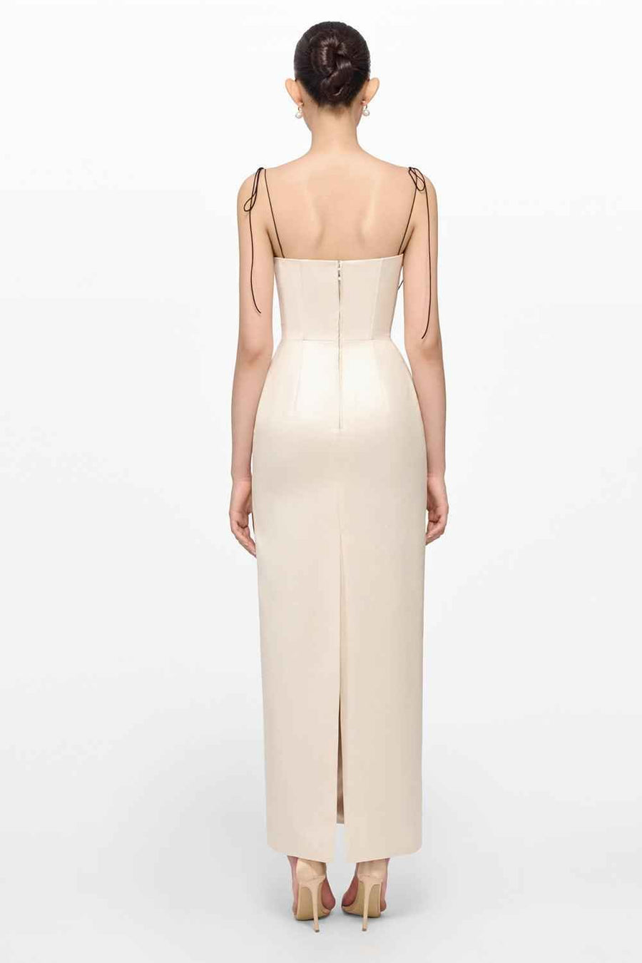 Ivory Leather Effect Dress