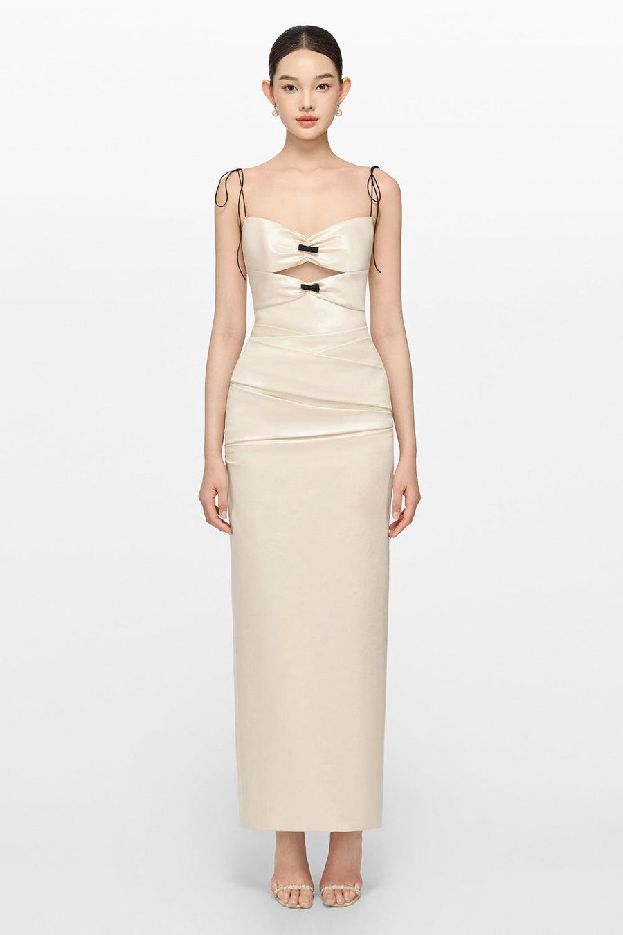 Ivory Leather Effect Dress 8