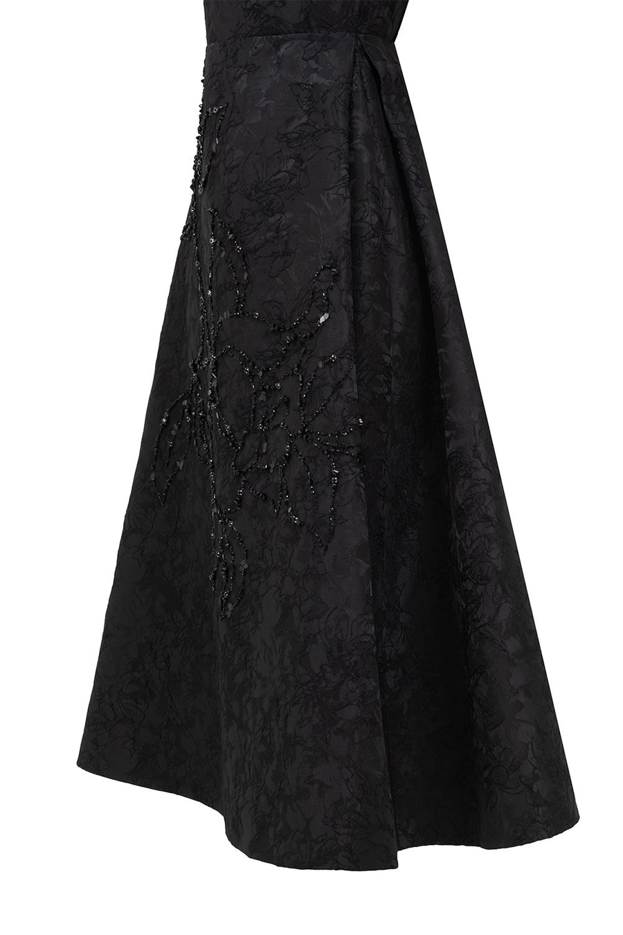 Pearl A-line Bead Jacquard Midi Dress Midi Dress IVY moda
