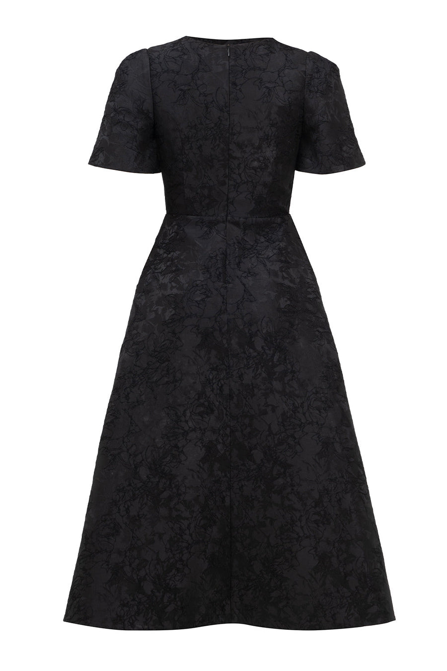 Pearl A-line Bead Jacquard Midi Dress Midi Dress IVY moda