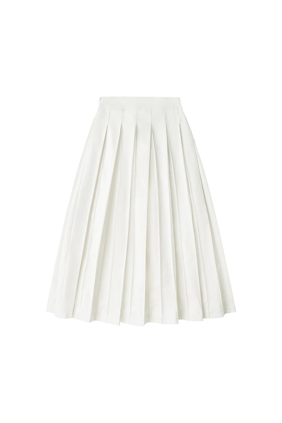 Jasmine Pleated High Waist Poly Wool Midi Skirt 1