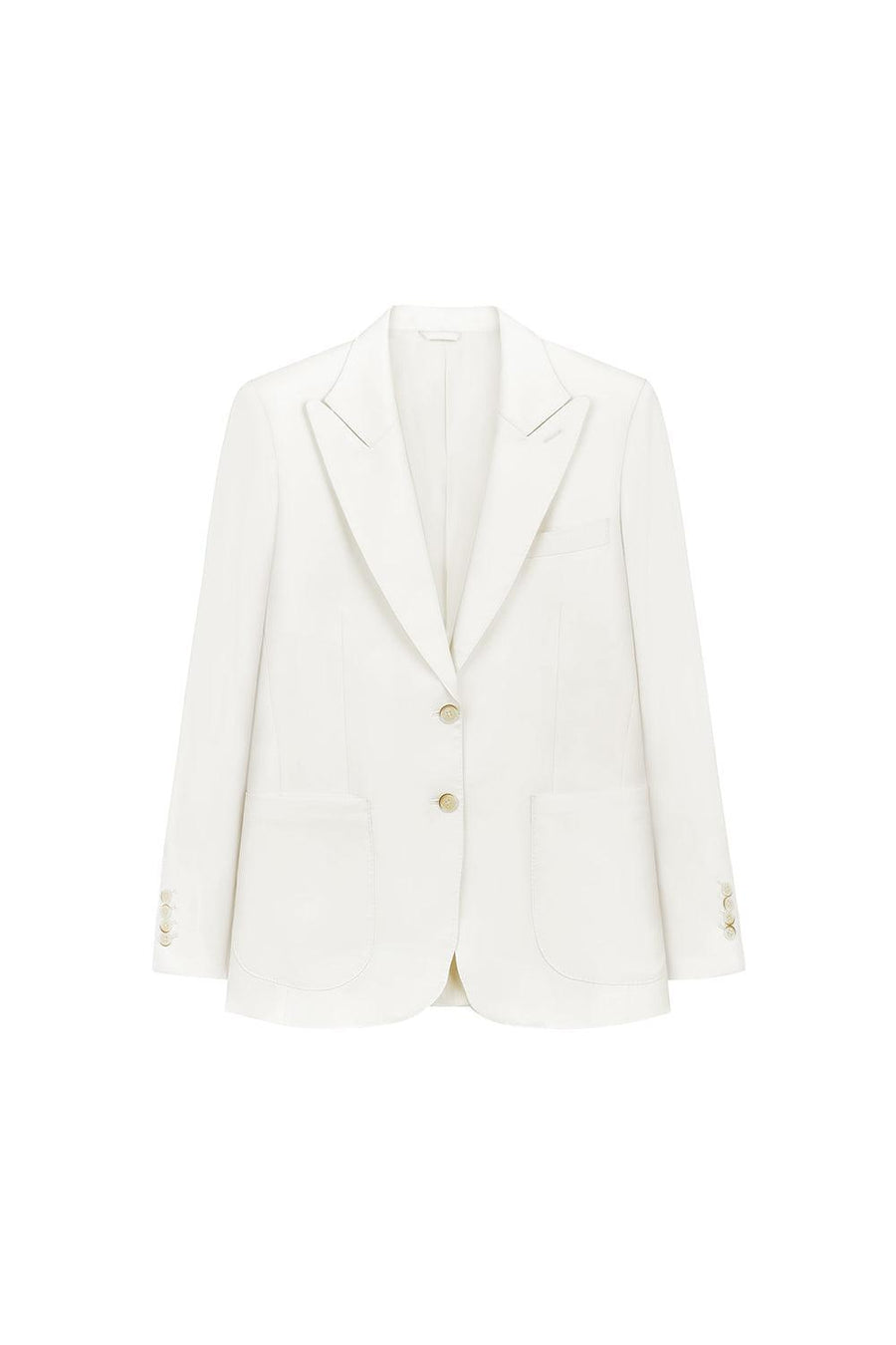 Jasmine Straight Patch Pocket Poly Wool Blazer 1
