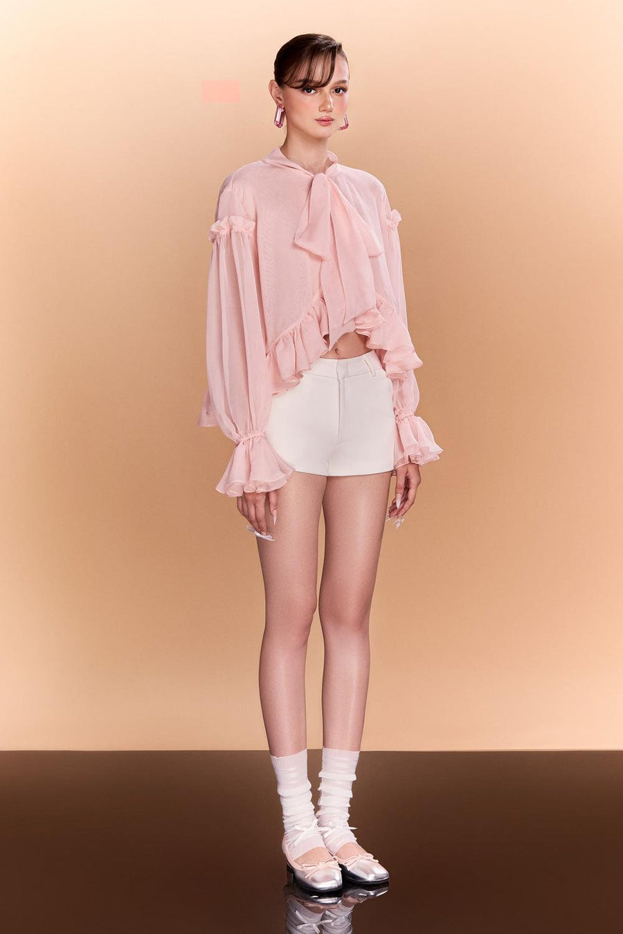 Jayla Straight Front Zipper Crepe Mini Shorts Shorts CEM