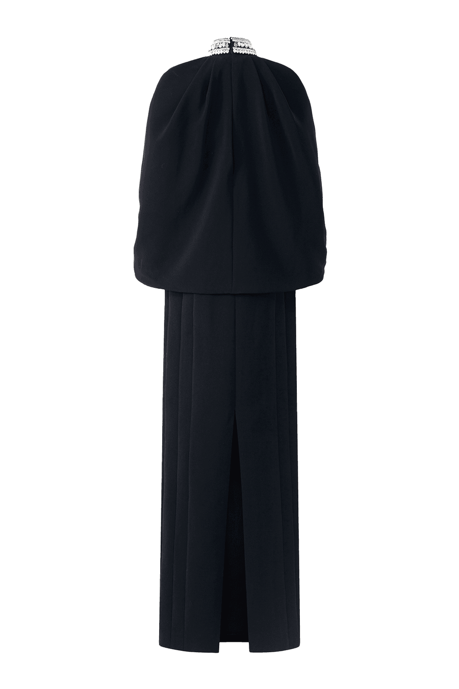 Jazlyn Sheath Cape Shoulder Satin Maxi Set 4