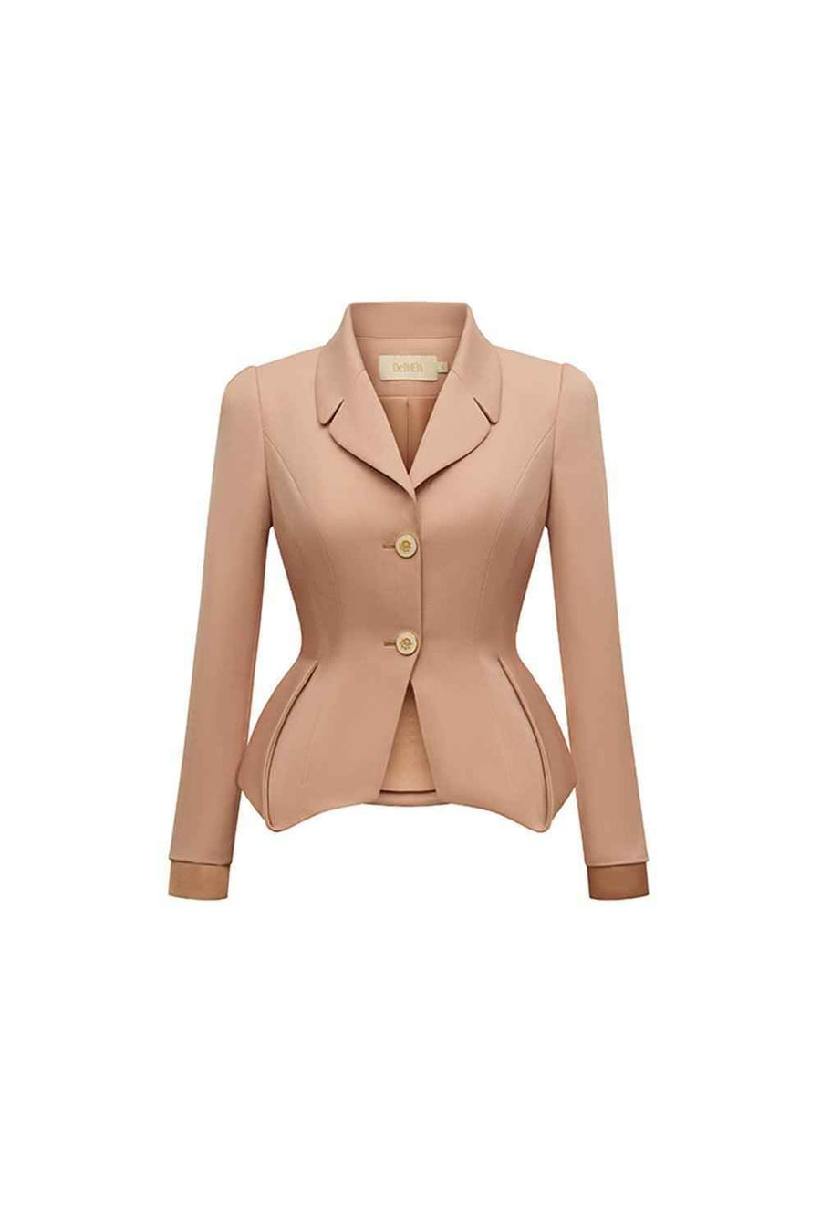 Jeanne Peplum Long Sleeved Polycotton Jacket