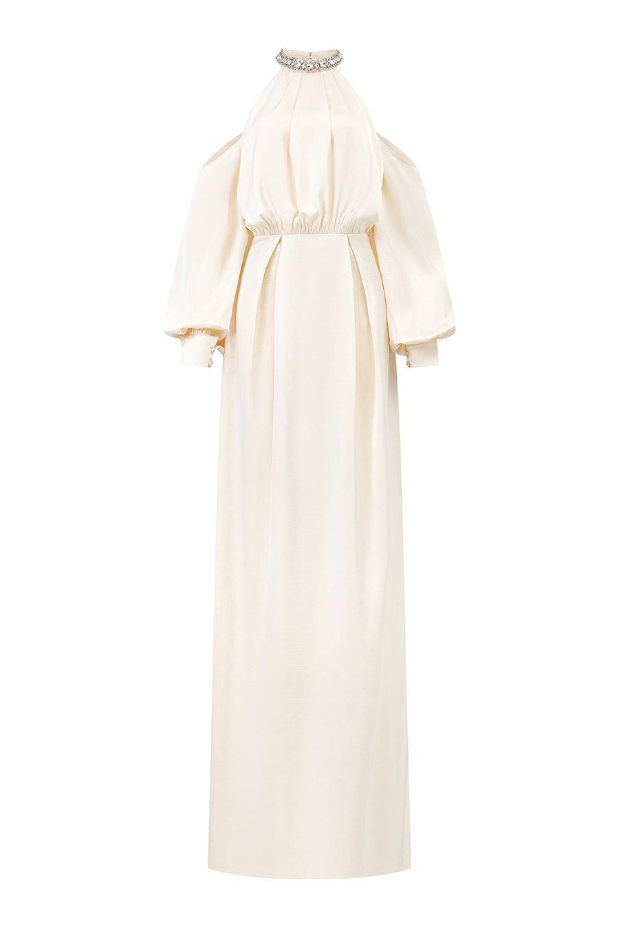 Jeffery Blouson Cuff Sleeved Poly Silk Floor Length Dress Gown Dress I.H.F Atelier