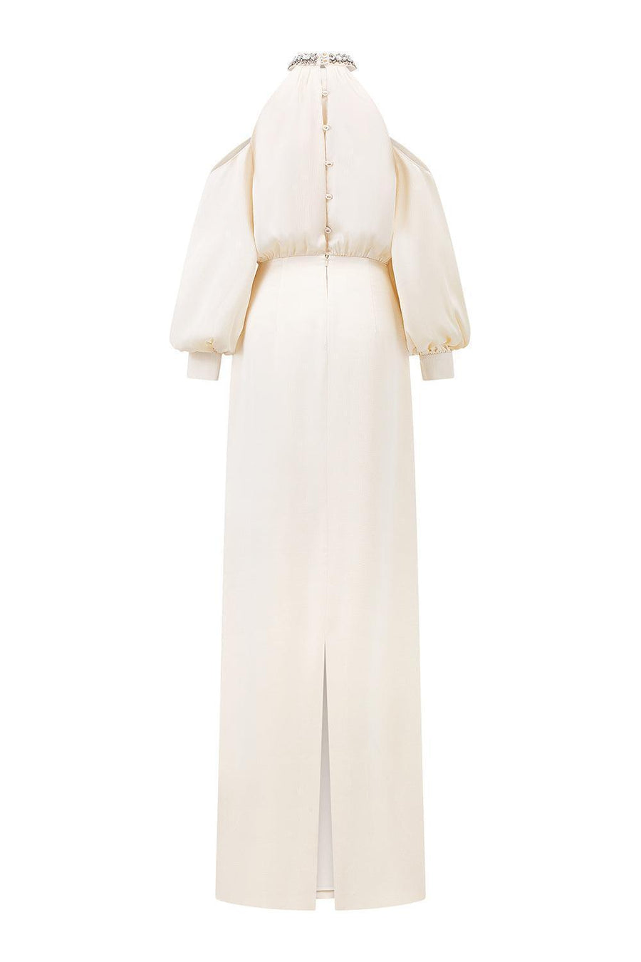Jeffery Blouson Cuff Sleeved Poly Silk Floor Length Dress Gown Dress I.H.F Atelier