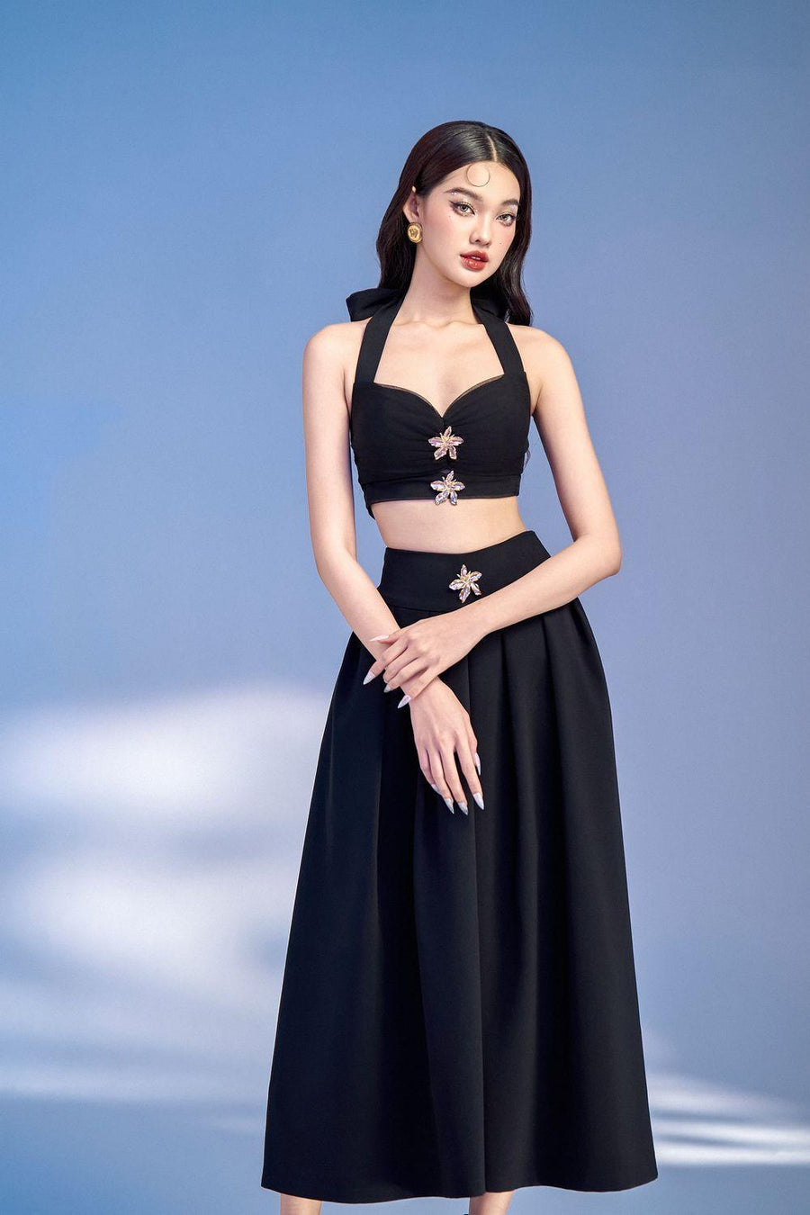 Jennie Halter Pleated Polycotton Midi Set 3
