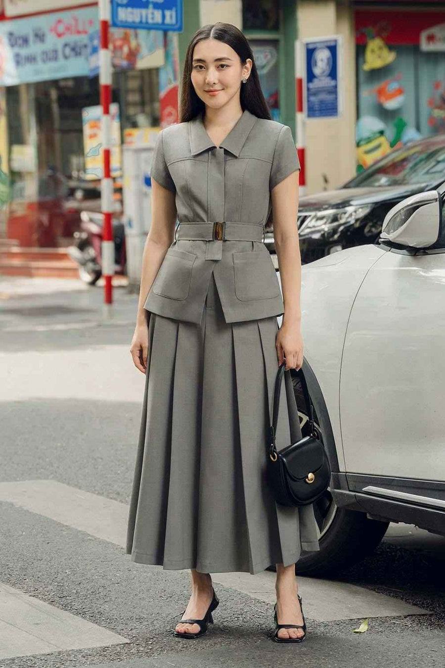 Jihe A-line Patch Pocket Polycotton Top