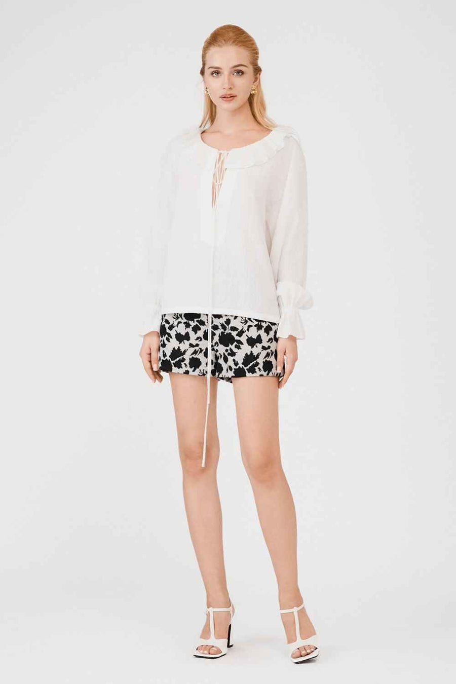 Jolene Blouson Tie String Foam Top