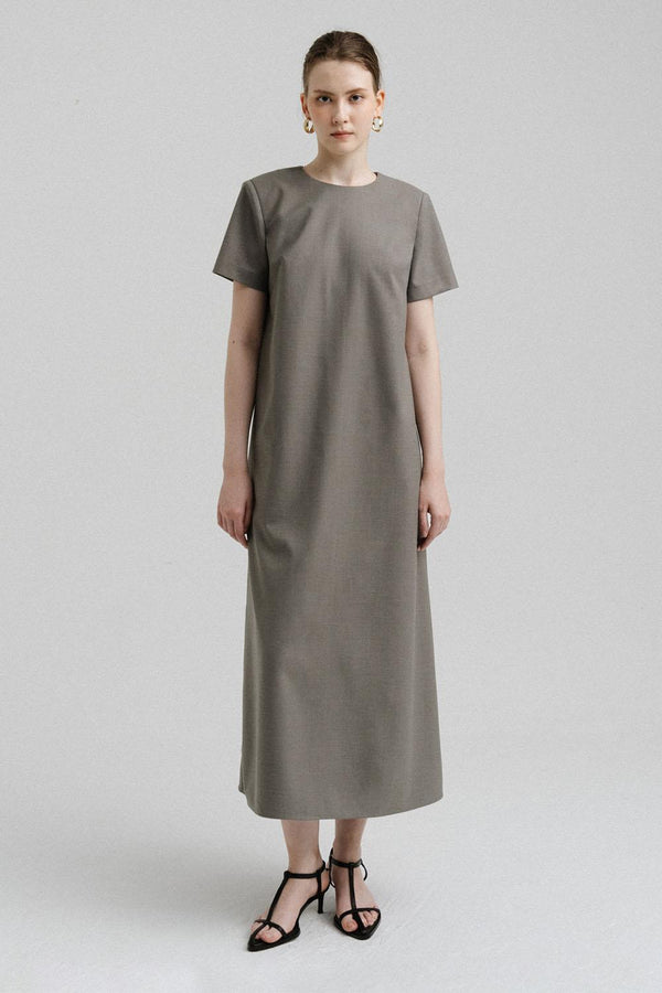 Joy Straight Short Sleeved Polycotton Midi Dress