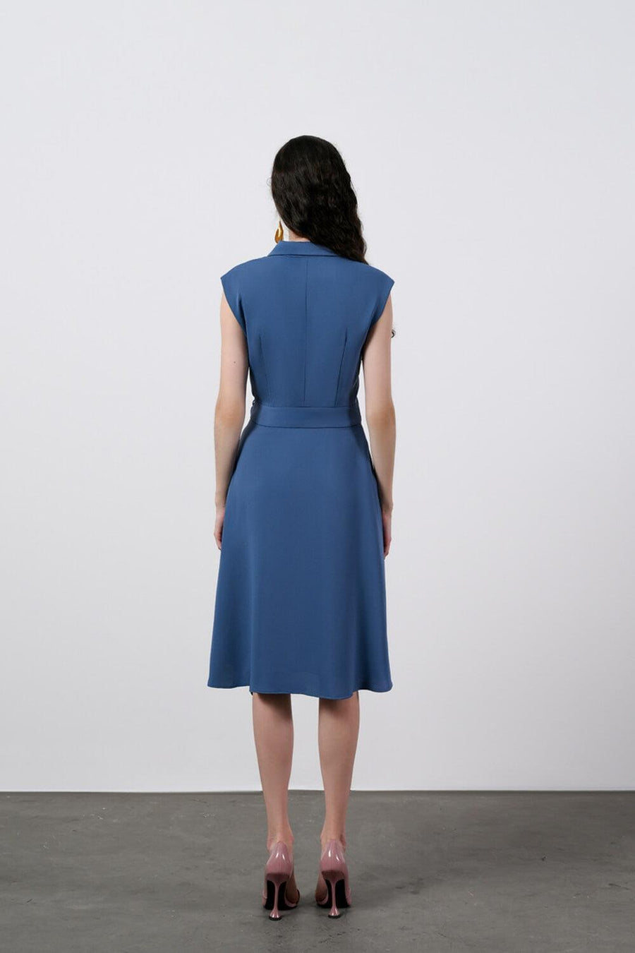 Juliana Wrap Asymmetric Polyester Midi Dress 12