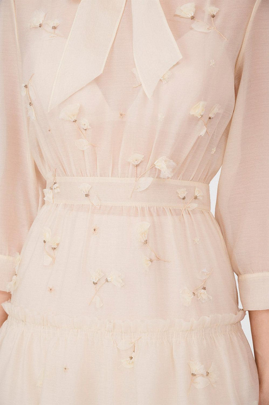 Julie Layered Ribbon Organza Midi Dress 7