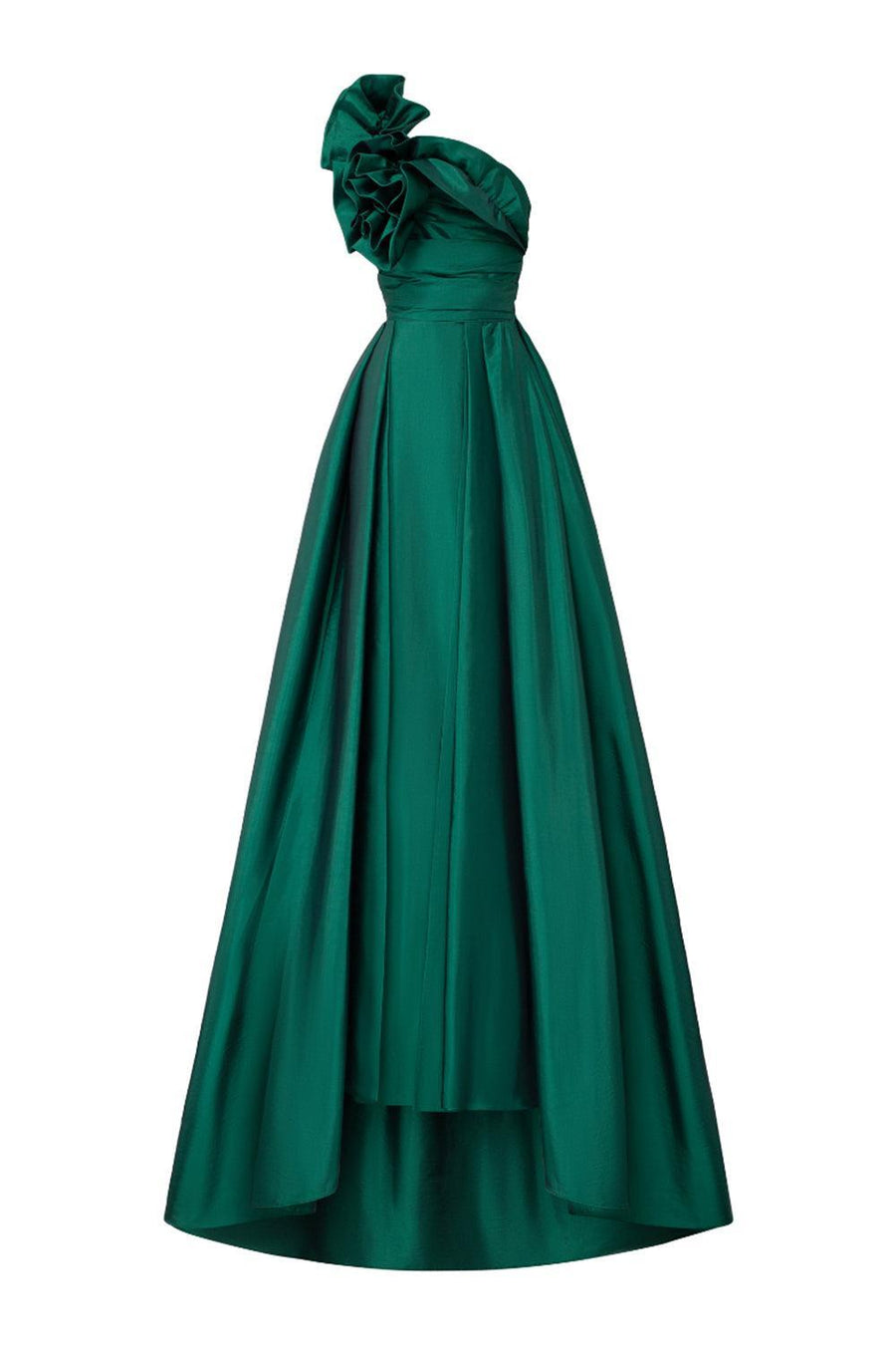 Julieta Fit and Flare One Shoulder Silk Taffeta Floor Length Dress Gown Dress 21Six