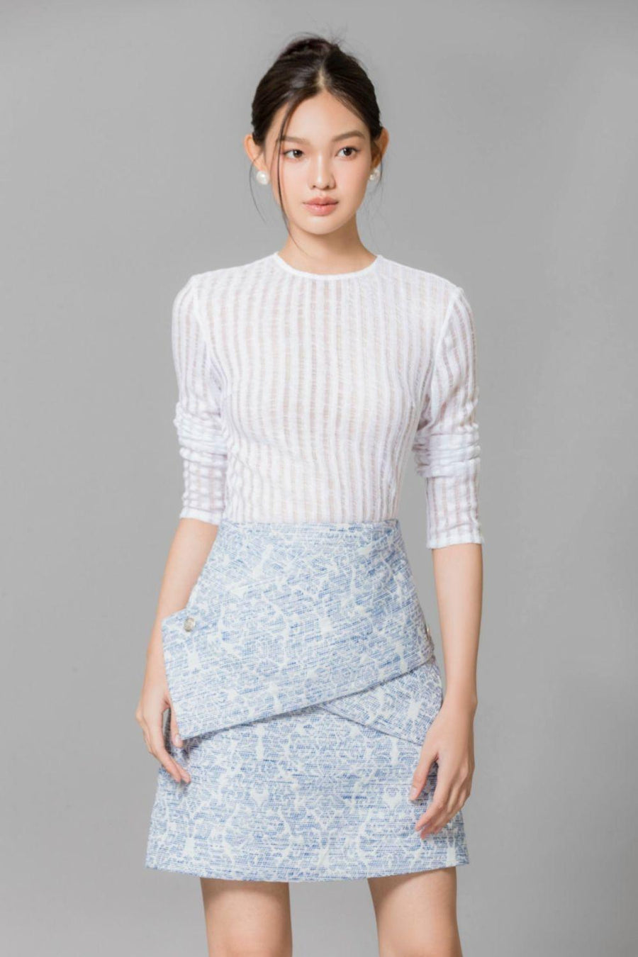 Julissa Bodycon Round Neck Lace Top 2