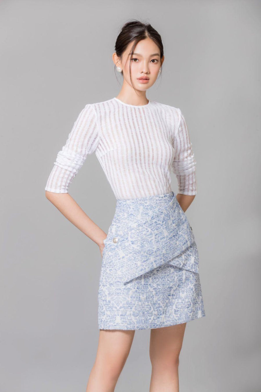 Julissa Bodycon Round Neck Lace Top 3
