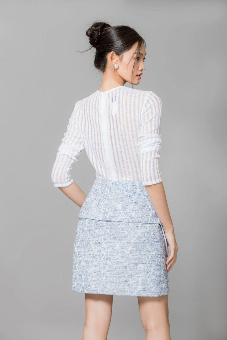 Julissa Bodycon Round Neck Lace Top 4