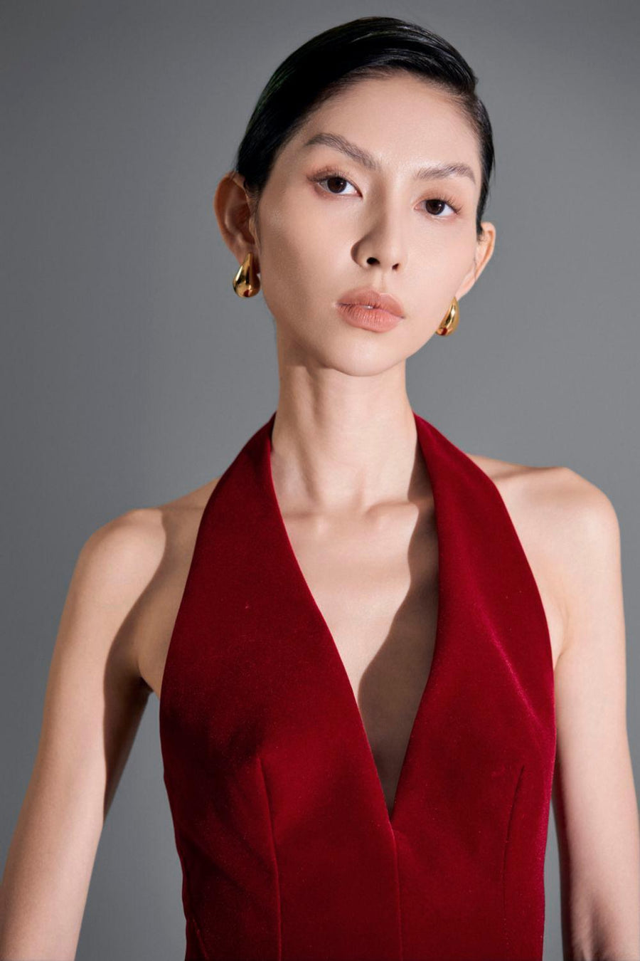 Juniper Halter Backless Velvet Mini Dress 8