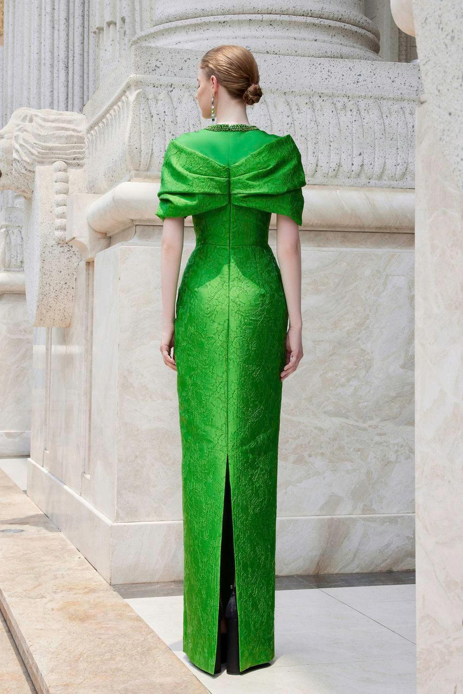 Kaleido Pegged Stone Jacquard Floor Length Dress Gown Dress I.H.F Atelier