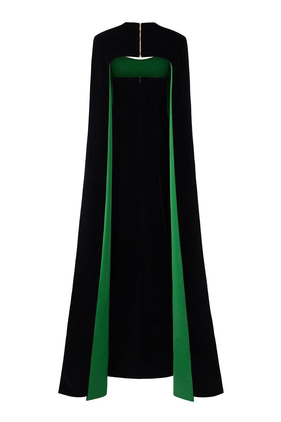 Kallie Sheath Cape Sleeved Velvet Floor Length Dress Gown Dress I.H.F Atelier