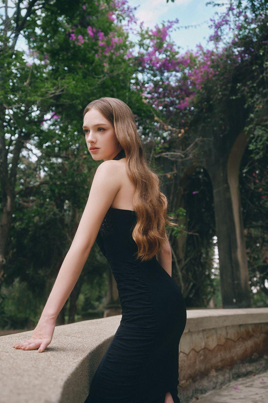 Kate Bodycon Halter Neck Velvet Midi Dress Midi Dress Calista de Minh Thanh