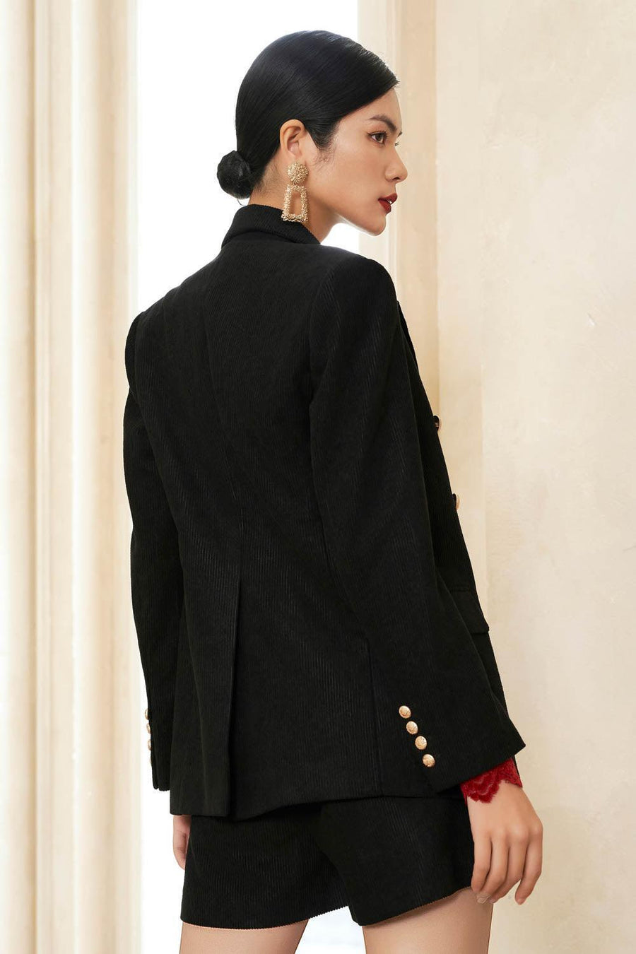 Katherin Straight Long Sleeved Corduroy Blazer 22