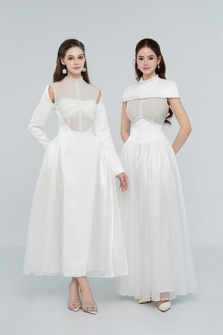 Kathryn Fit and Flare Cape Shoulder Chanel Maxi Dress Maxi Dress Cordia